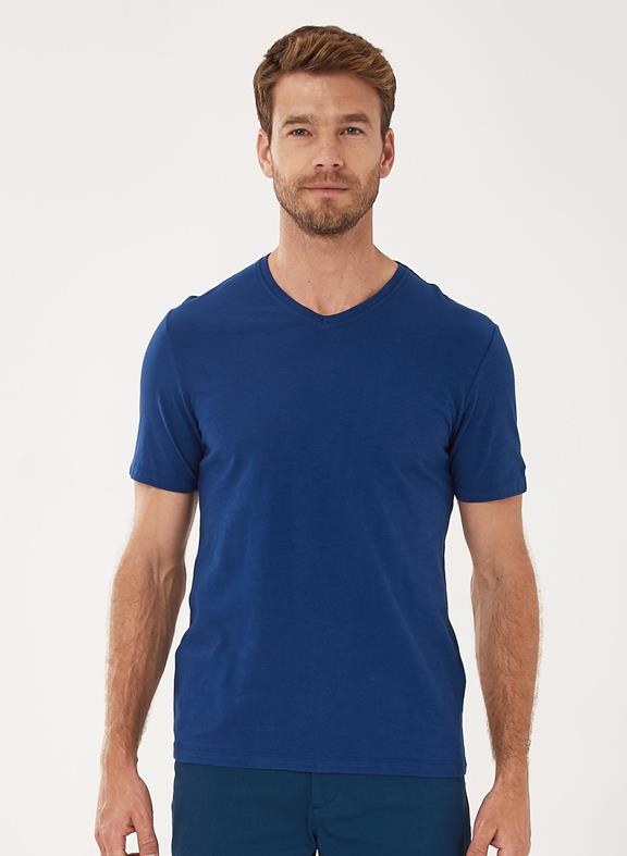 Basic T-Shirt V-neck Navy 1