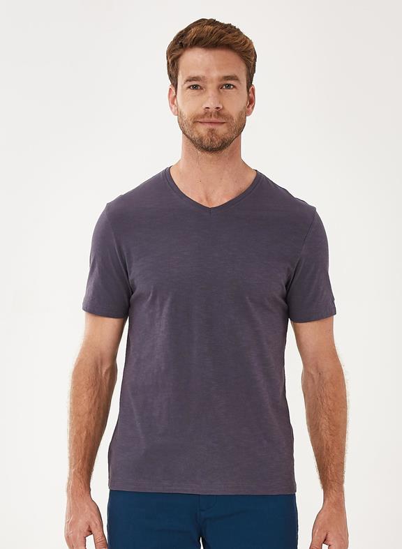Basic V-neck T-Shirt Dark Grey 1