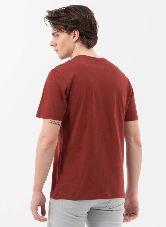 Basic T-Shirt V-neck Brown 4