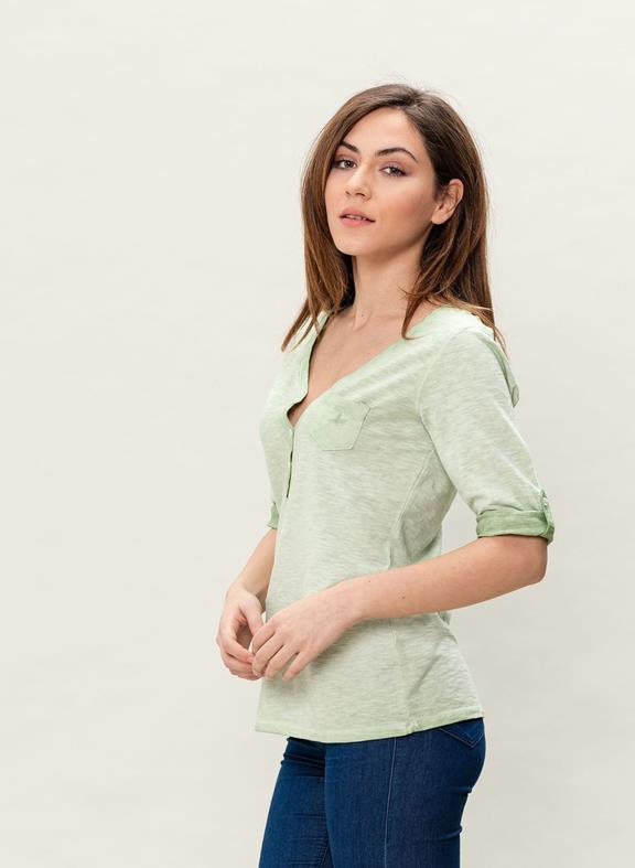 3/4 Sleeve T-Shirt Light Green from Shop Like You Give a Damn