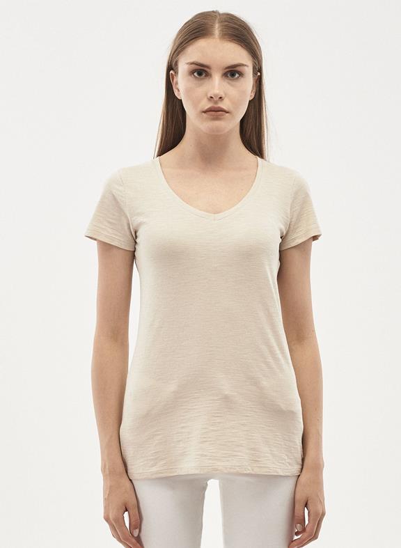 Basic T-Shirt Organic Cotton Beige via Shop Like You Give a Damn