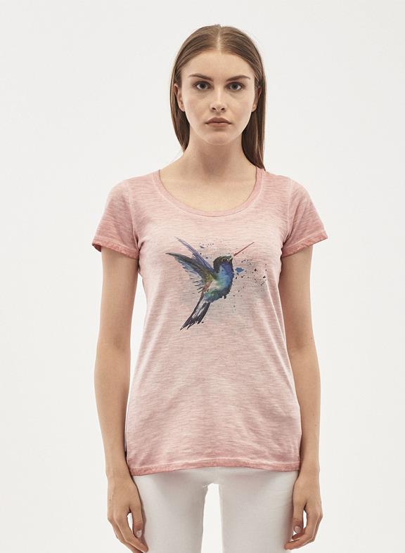 T-Shirt Biologisch Katoen Print Roze van Shop Like You Give a Damn