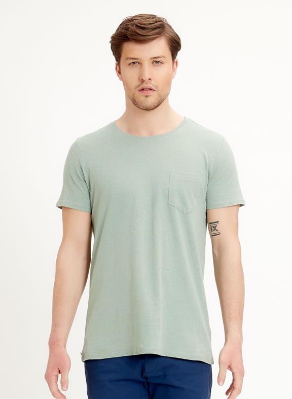 T-Shirt Leinen Bio-Baumwolle Hellgrün 1