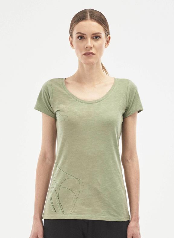 T-Shirt Coton Bio Imprimé Vert 1