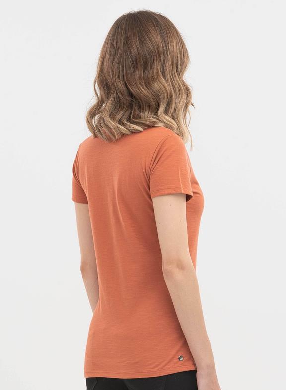 T-Shirt Aus Bio-Baumwolle Mit Aufdruck Orange 5