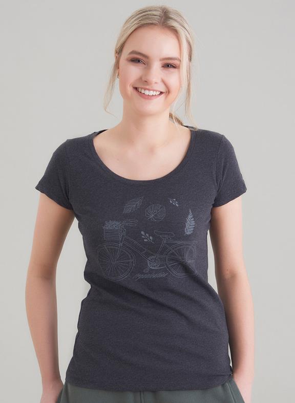 T-Shirt Biologisch Katoen Print Donkergrijs van Shop Like You Give a Damn
