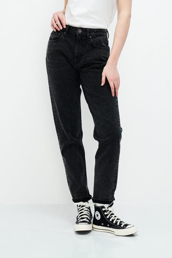 Nora Loose Tapered Jeans Donkergrijs 2
