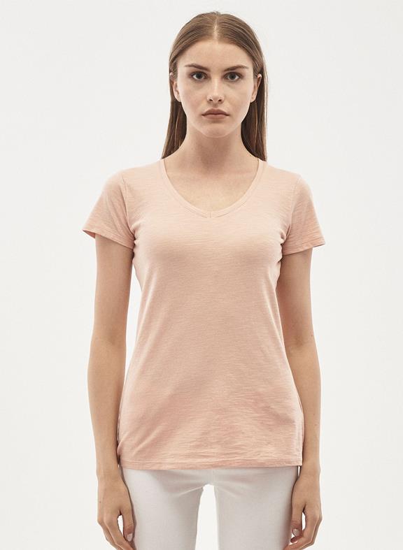 T-Shirt V-Neck Sand Pink 1