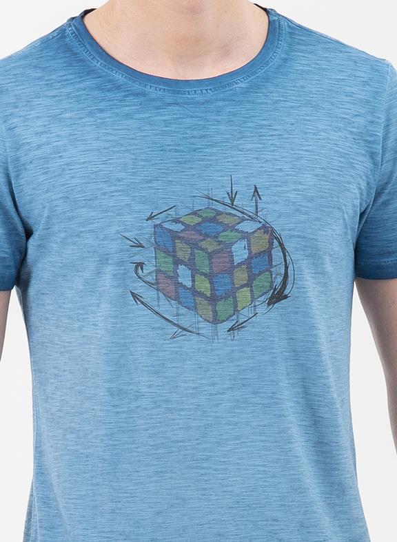 T-Shirt With Rubik's Cube Print Blue from Shop Like You Give a Damn