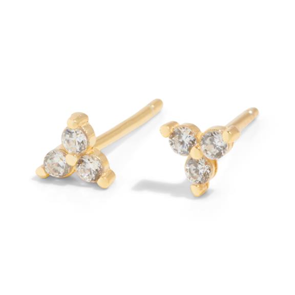 The Sally Stud Earrings White 18k Gold Plated 1