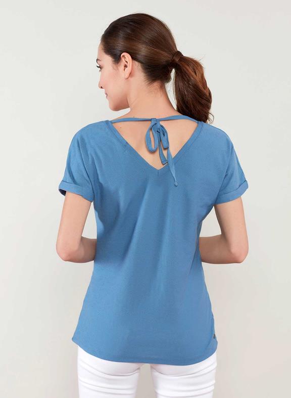Top Tie Band Neck Blauw from Shop Like You Give a Damn