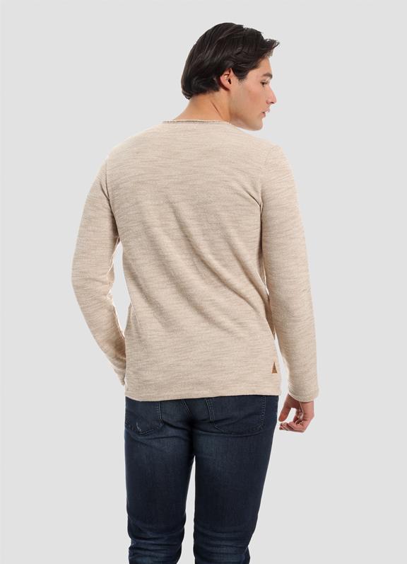 Long Sleeve Shirt Chest Pocket Beige 2