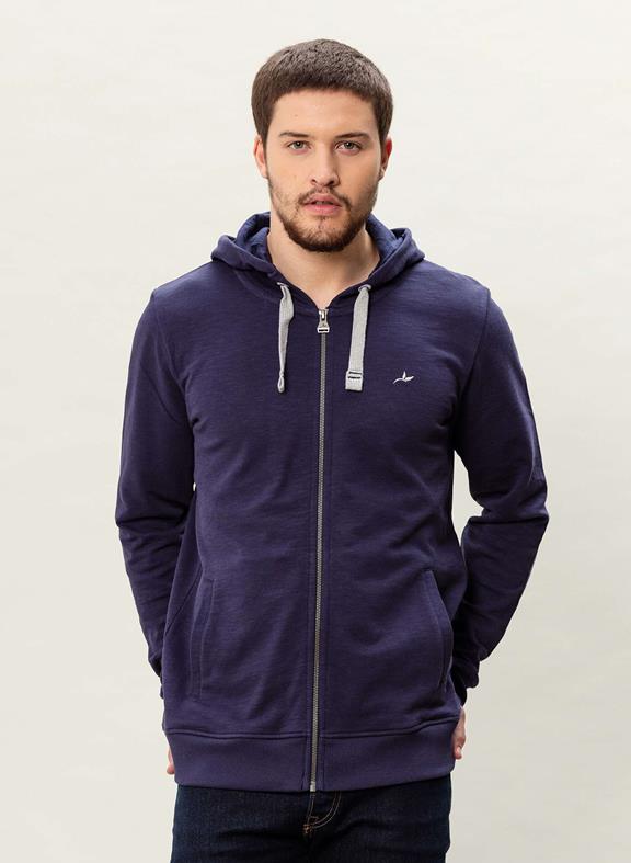 Hooded sweat jacket Dark Blue from Shop Like You Give a Damn
