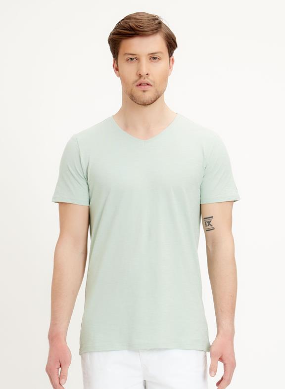Basic V-neck t-shirt Light Sage 1