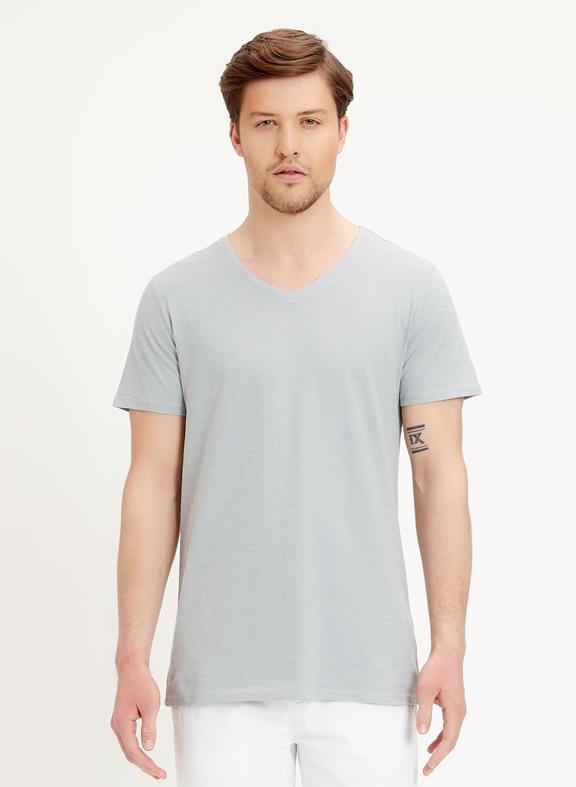 Basic V-neck t-shirt Grey 1