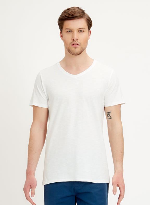 Basic V-neck t-shirt White 1