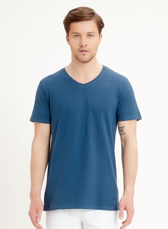 Basic V-neck t-shirt Deep Blue 1