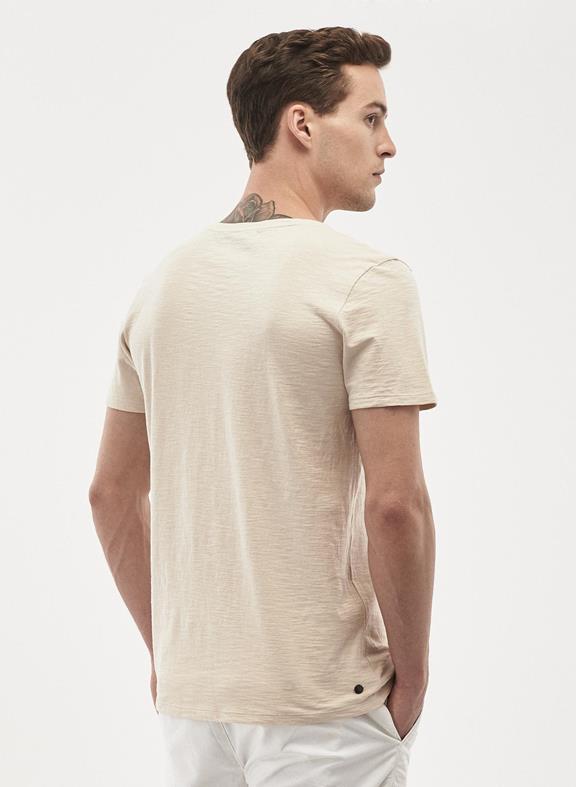 Basic V-neck t-shirt Beige 3