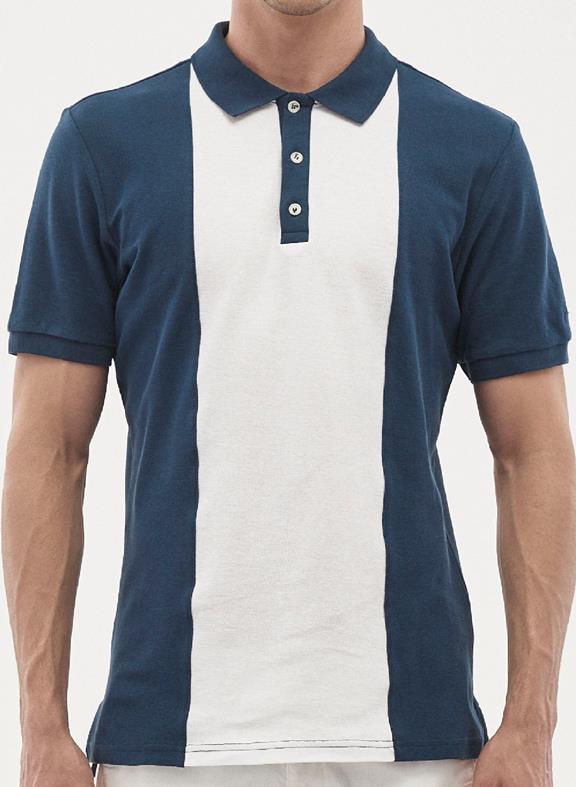 Polo Shirt With Contrast Stripes Navy 4