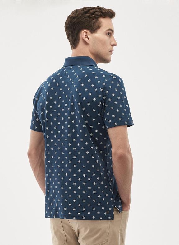 Polo Shirt Navy With Print 3