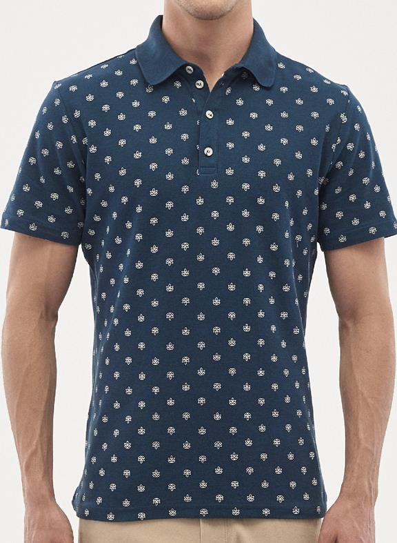 Polo Shirt Navy With Print 4