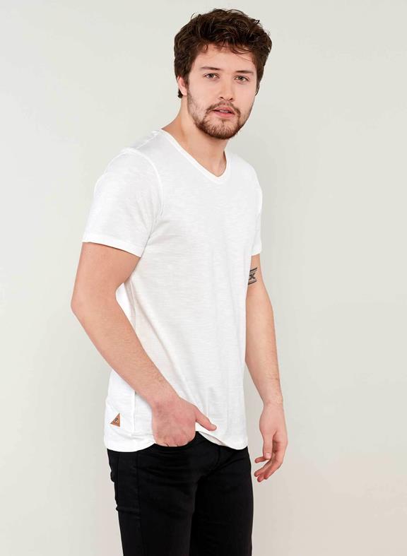 T-Shirt Wit V-Hals from Shop Like You Give a Damn