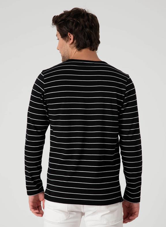 T-Shirt Manches Longues Rayé Noir 4