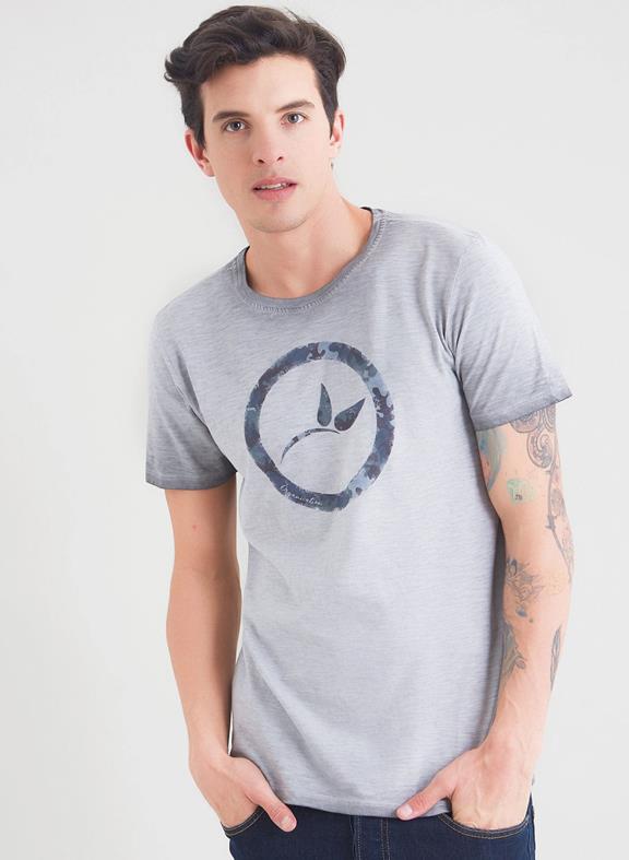 T-Shirt With Logo Print Grey 1