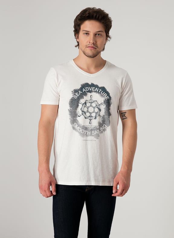 T-Shirt With V-Neck And Print 2