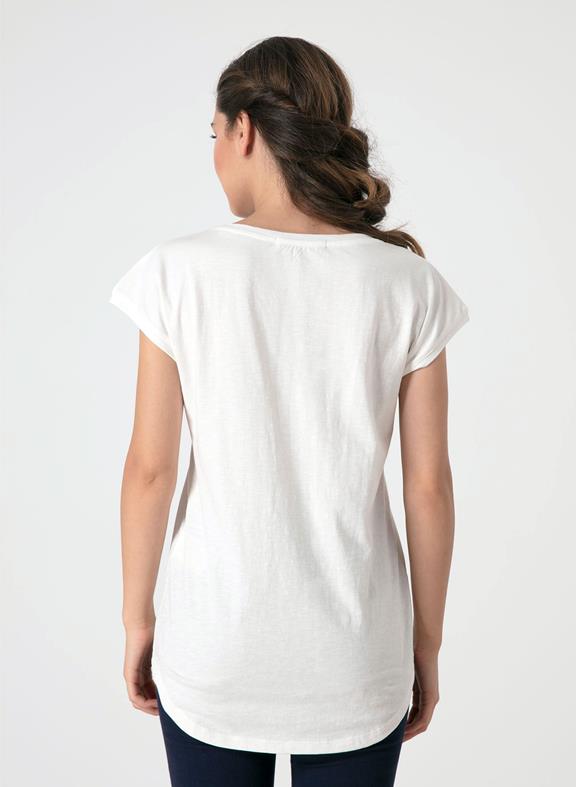 T-Shirt With Deep V-Neck And Longer Back 3