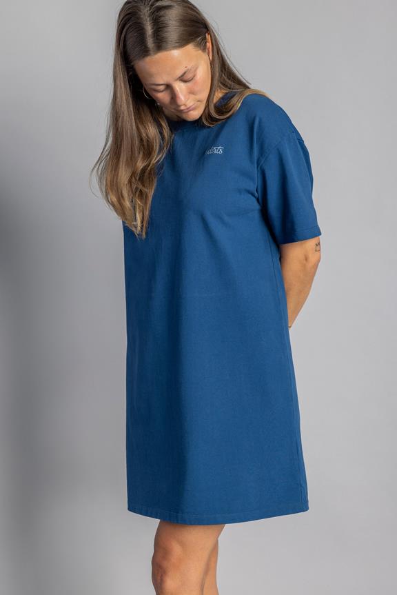 T-Shirt-Kleid Aus Recycelter Baumwolle Blau 2