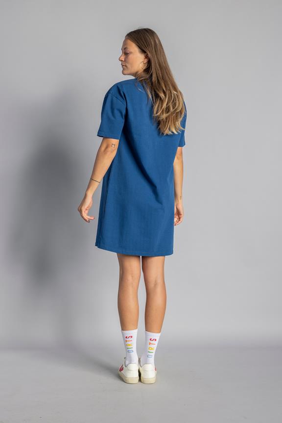 T-Shirt-Kleid Aus Recycelter Baumwolle Blau 3