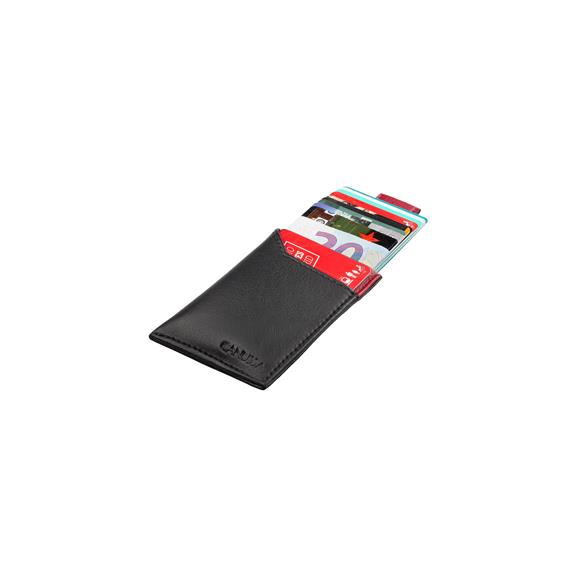 Slim Vegan Card Holder Black / Red 4