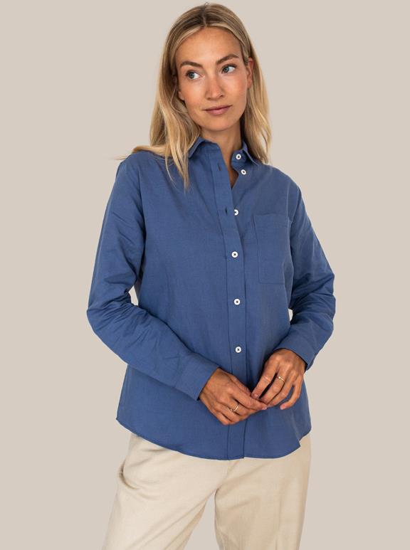 Willow Blouse Linen Blue from Shop Like You Give a Damn