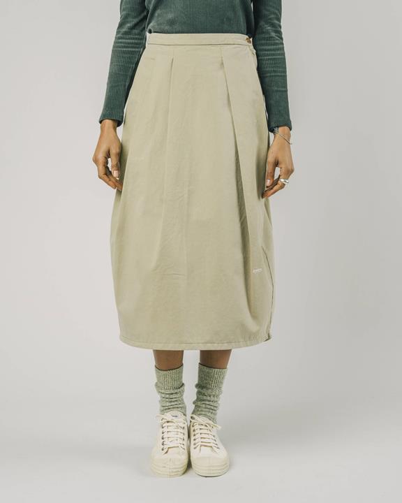Pleated Skirt Beige 1