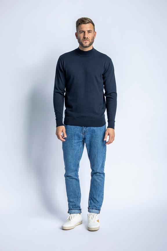 Knitted Turtleneck Sweater Navy 6