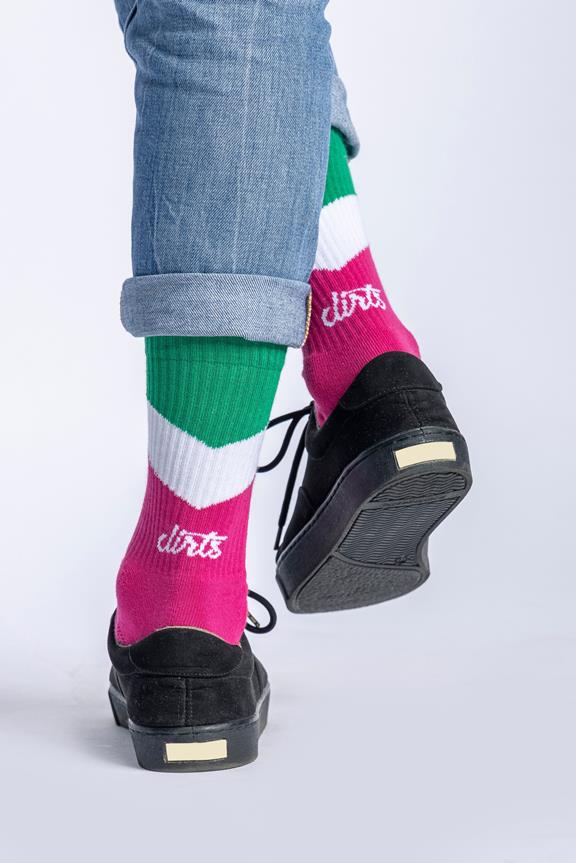 Zig Zag Socks Pink White Green 3