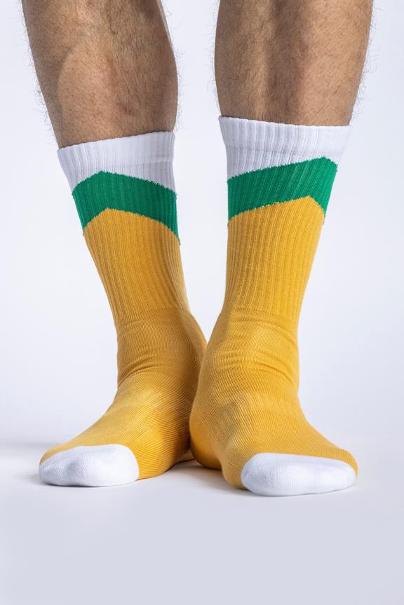 Zig Zag Socken Gelb Grün Weiß 3