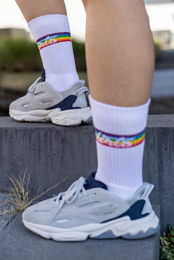 Rainbow Socks White 3