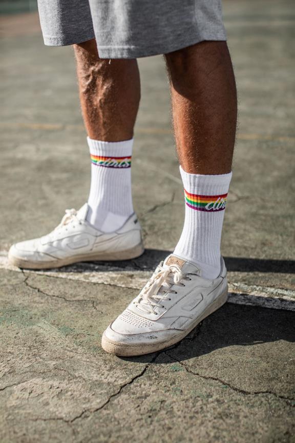 Rainbow Socks White 4