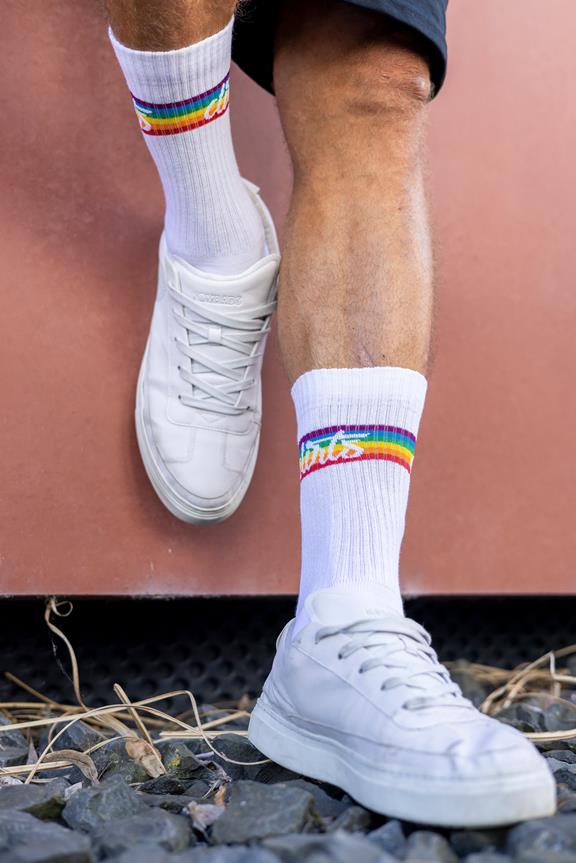 Rainbow Socks White 5