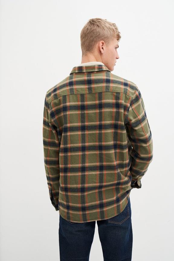 Andrew Checked Overshirt Army Green 4