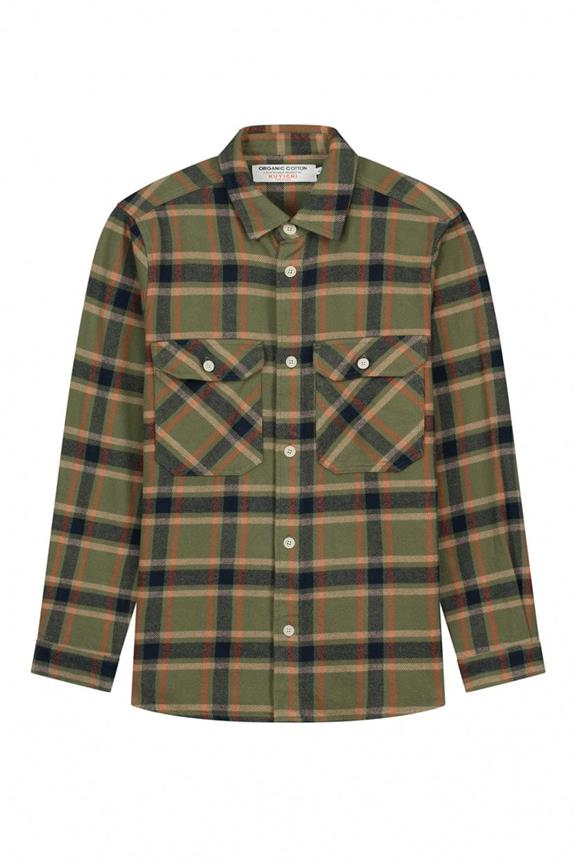 Andrew Checked Overshirt Army Green 7