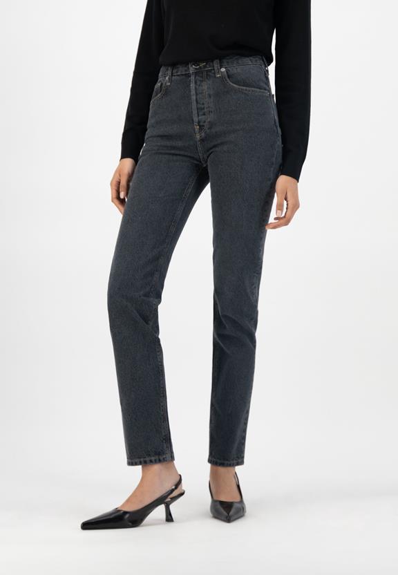 Piper Straight Jeans Used Zwart 3