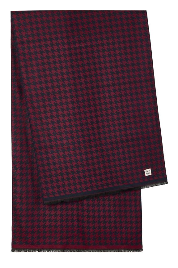 Houndstooth Shawl Cherry Red 1