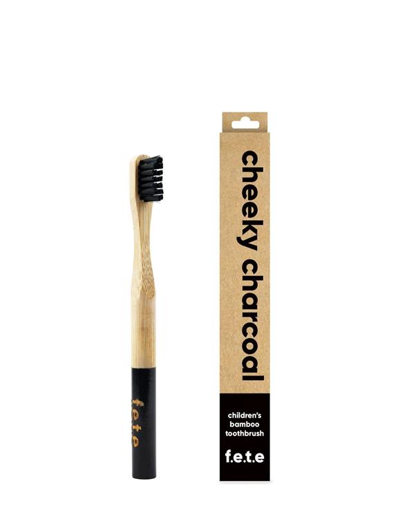 Children's Soft Bamboo Toothbrush Cheeky Charcoal 1