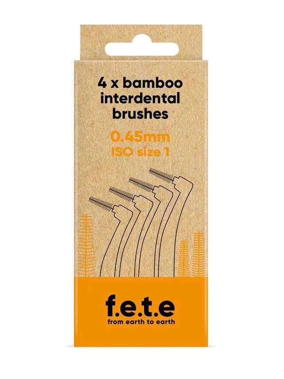 Interdental Brushes (4 Pcs) Iso Size 1, Orange, 0.45mm Twisted Wire Diameter 2