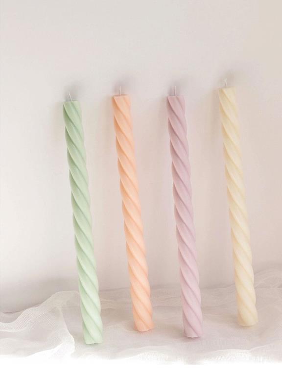 Twisted Candle Pastellrosa 5