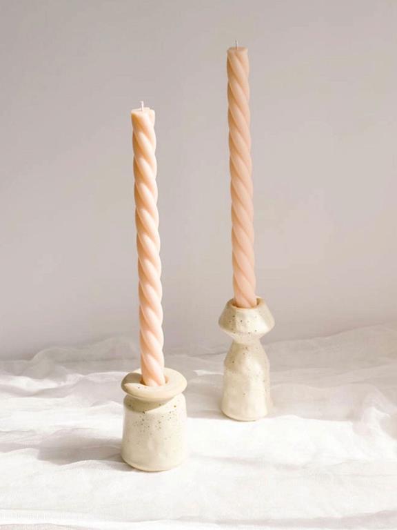 Twisted Candle Pastellrosa 8