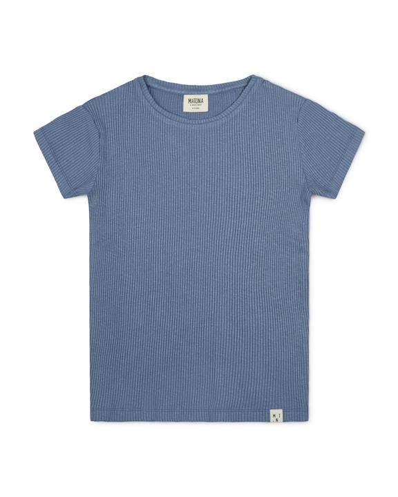 Suna Rib T-Shirt Kinderen, Smokey Blue 1